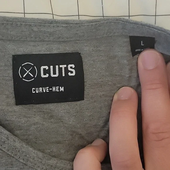 Cuts Curved Hem Tee - Picture 2 of 5